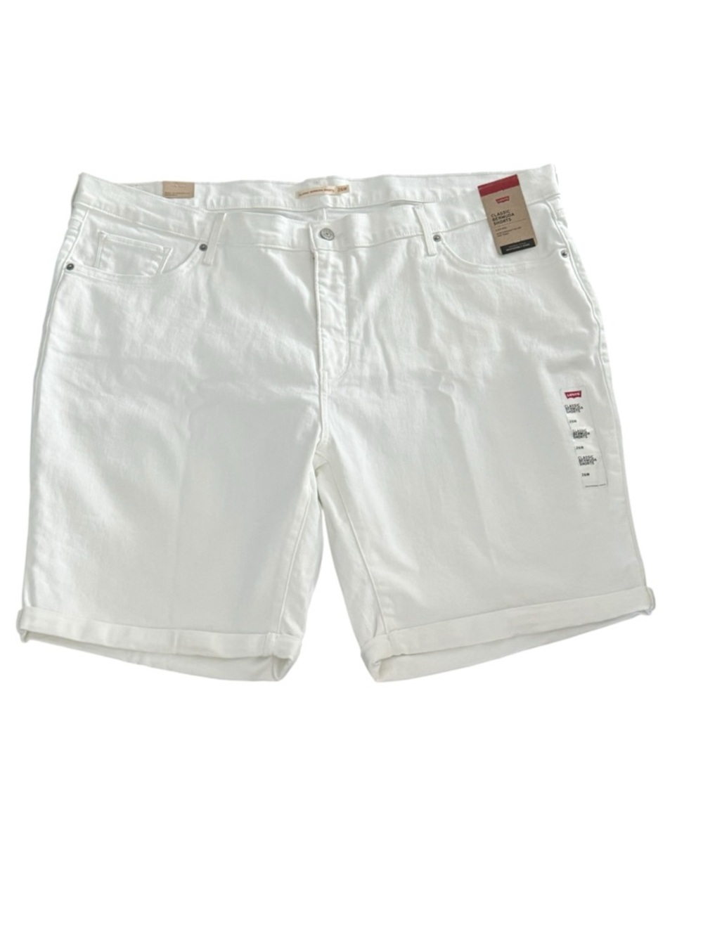 LEVI’S Classic Bermuda Shorts White Size 26W NEW - Picture 6 of 10